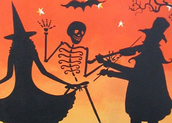 silhouettes of halloween characters