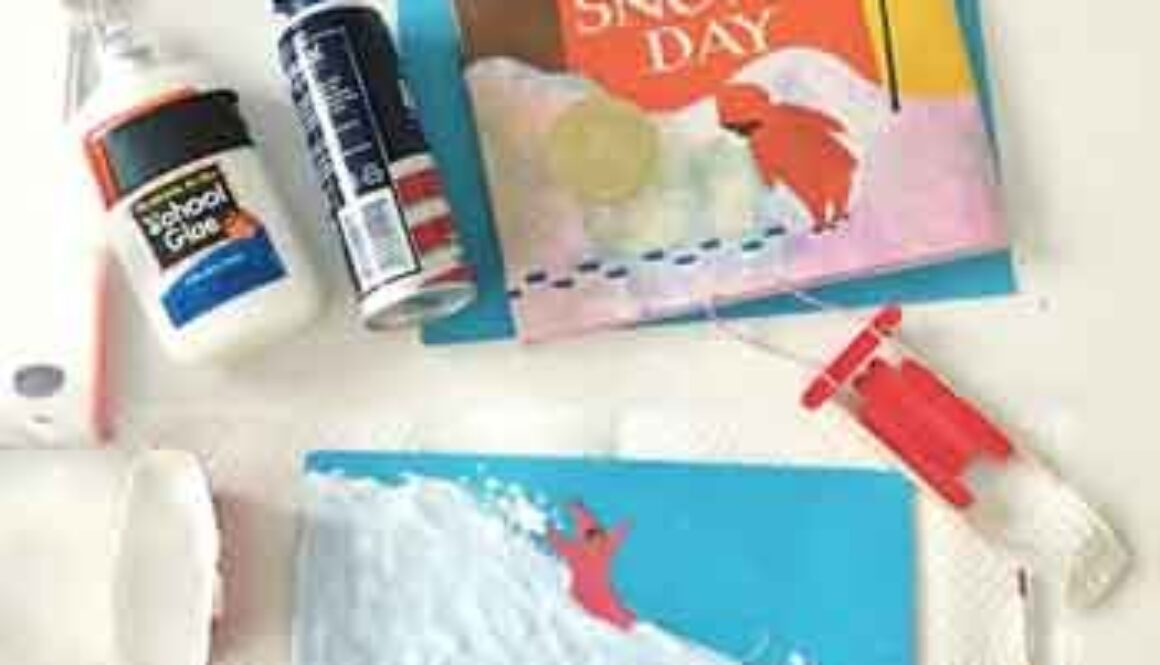 arts and crafts materials spread on table