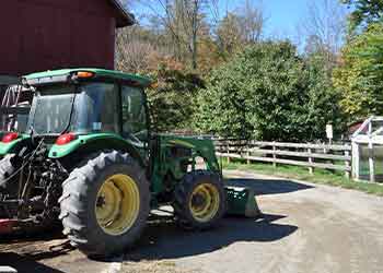 farm tractor on dirt road