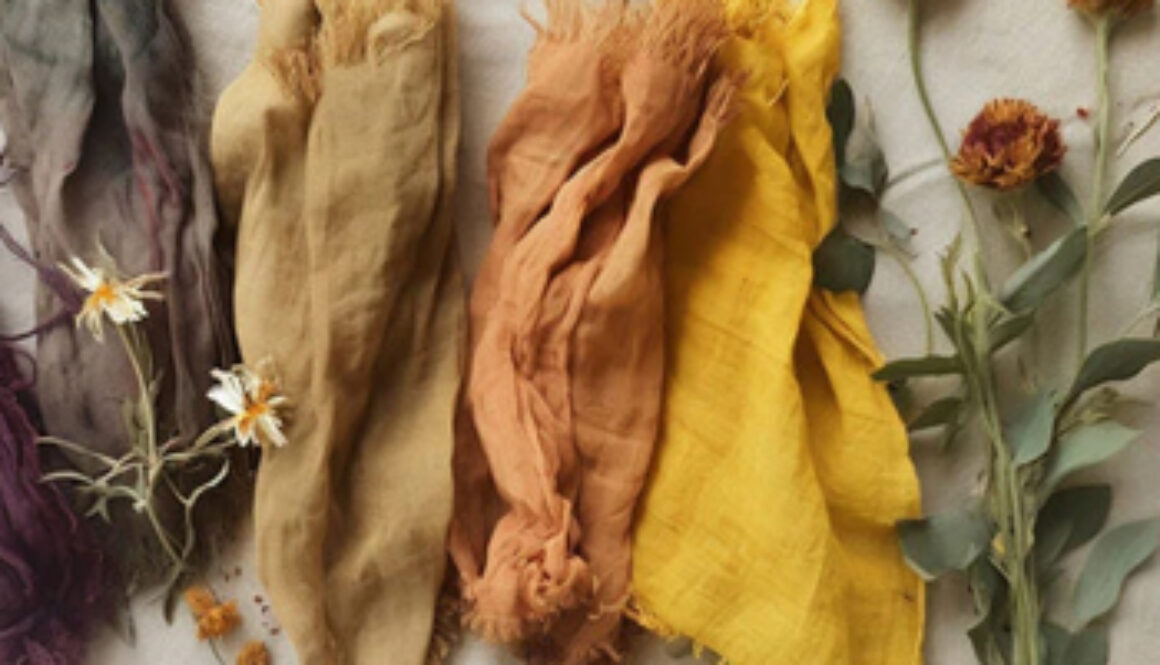 different colored cloths dyed with natural elements
