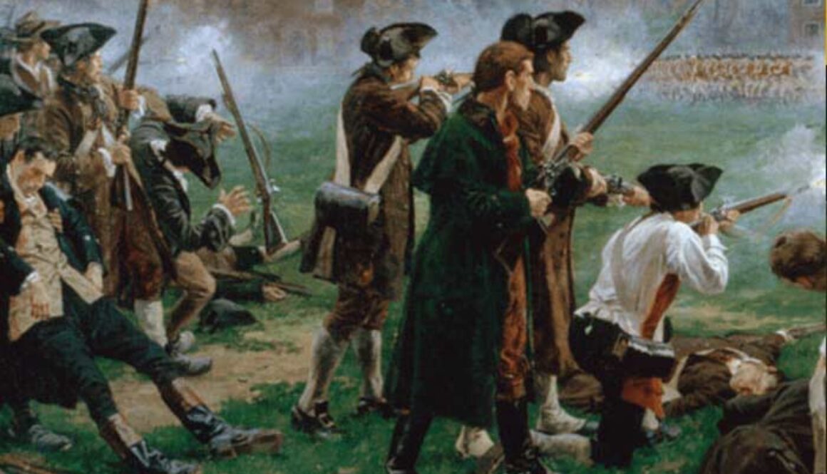 1700s painting representing the battle of Ridgefield CT
