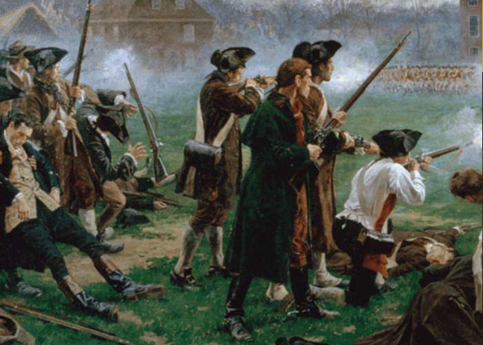 1700s painting representing the battle of Ridgefield CT