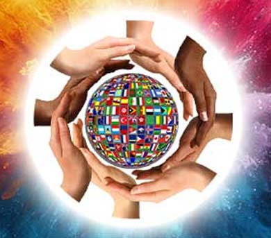 art of earth surrounded by hands