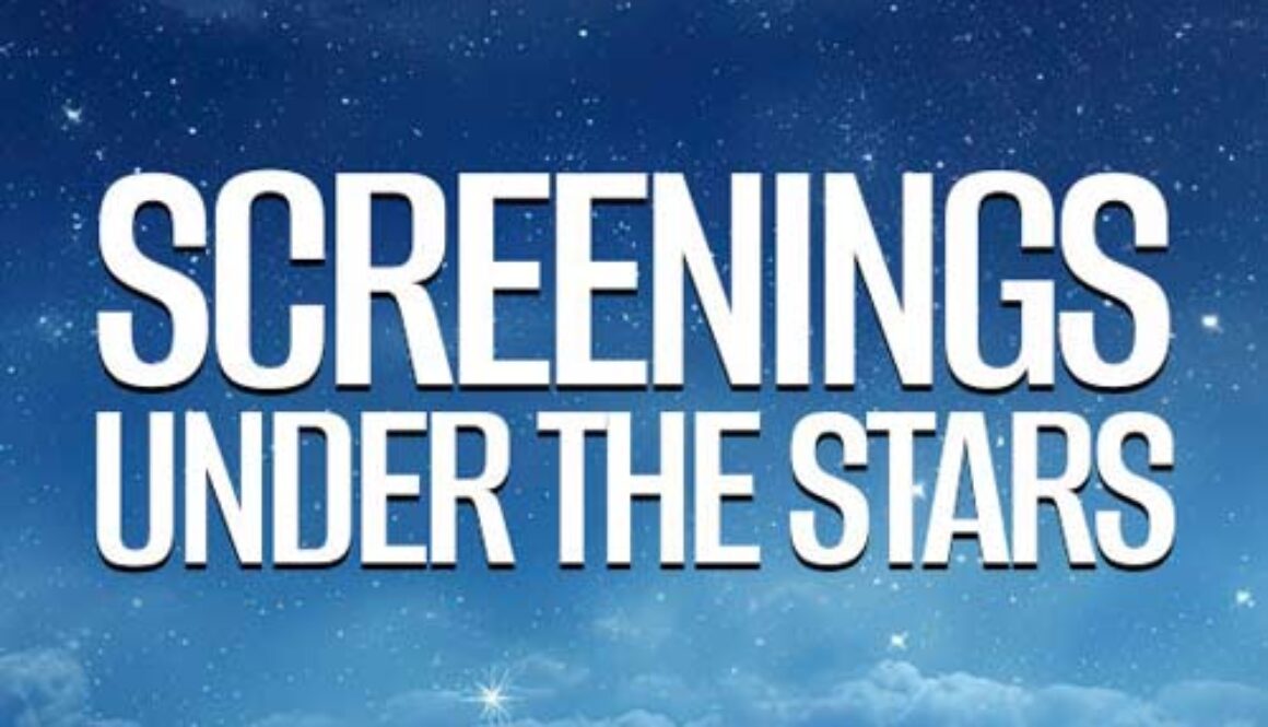 starlit night with clouds and words Screening Under The Stars