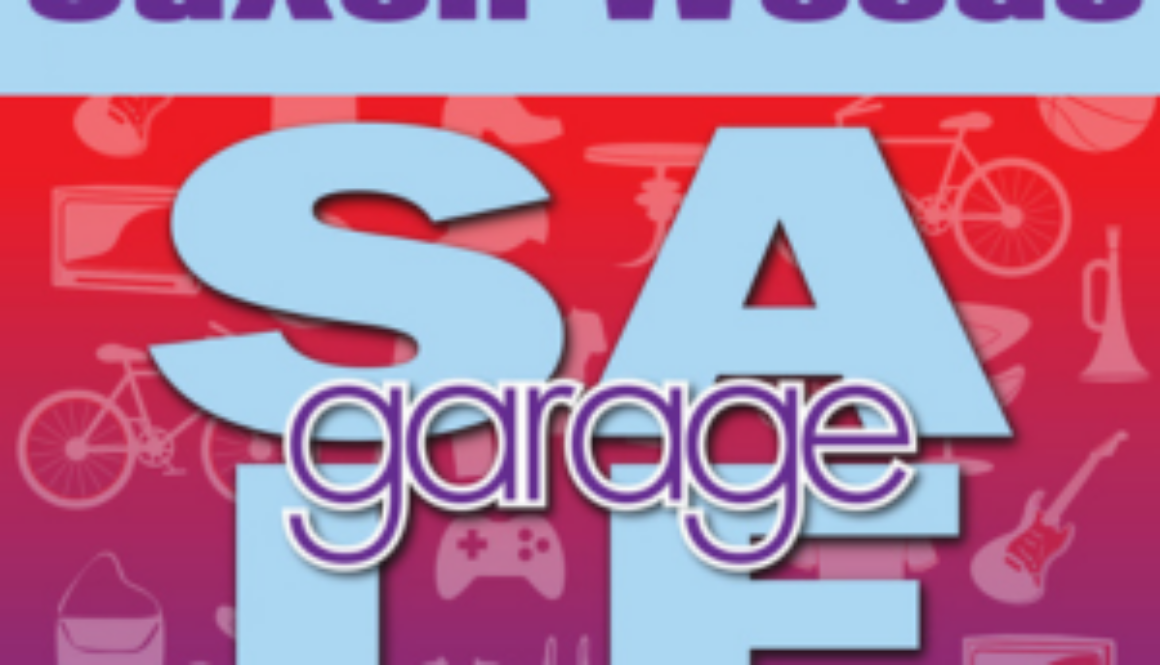 garage sale sign for Saxon Woods